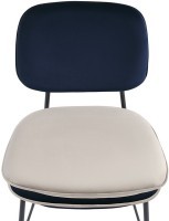 Стул полубарный с контрастным кантом pea, велюр, темно-синий/бежевый (77329)