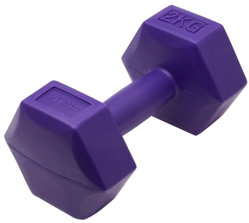 Гантель гексагональная DB-305 2 кг, пластиковый, фиолетовый, пара (2107315)