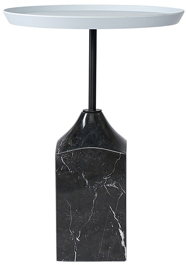 Столик кофейный sustainable collection, D38 см, серый/черно-белый (76070)