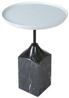 Столик кофейный sustainable collection, D38 см, серый/черно-белый (76070)