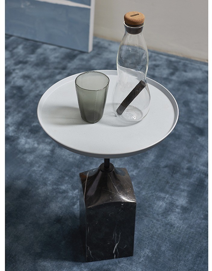 Столик кофейный sustainable collection, D38 см, серый/черно-белый (76070)