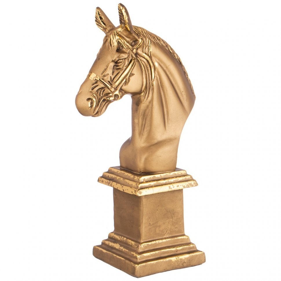Фигурка декоративная "голова лошади" н-33 l-10см цвет: бронза с позолотой Lefard (169-835)
