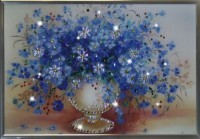 Картина Васильки с кристаллами Swarovski (1067)
