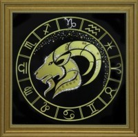 Картина Козерог золото с кристаллами Swarovski (1729)