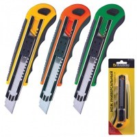 Нож канцелярский 18 мм Brauberg Universal с автозаменой лезвий 230922 (2) (76420)