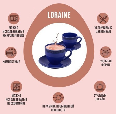 Чайный набор 4пр Loraine ГОЛУБОЙ LR (30452-1)