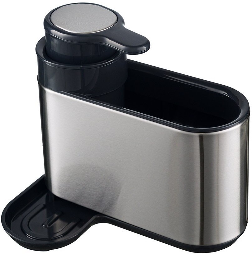 Органайзер с диспенсером для мыла atle, 17,5х12,5х15,5 см, серебристый (74119)