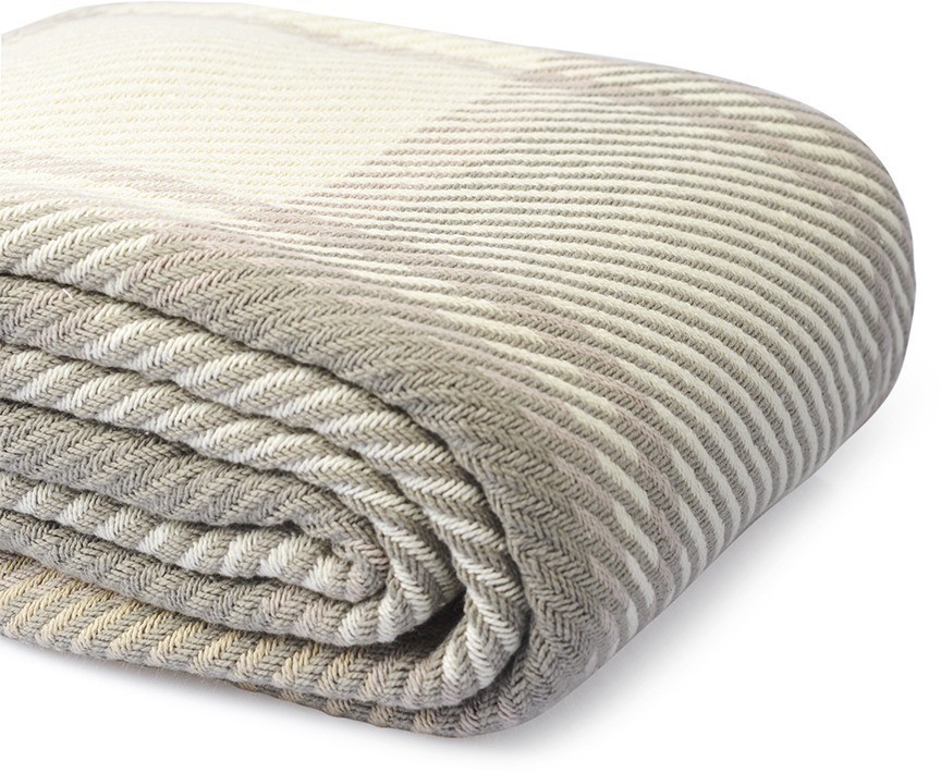 Покрывало из хлопка warm traditions бежево-серого цвета из коллекции essential, 180х250 см (76962)