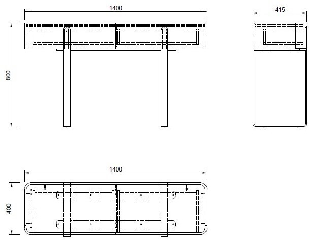 Консоль светлая с металл. каркасом 140*40*82см (TT-00012679)