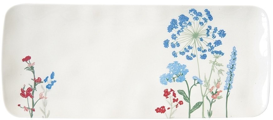 Блюдо прямоугольное Луговые цветы, голубые, 36 х 15,5 см - EL-R2209/MILB Easy Life