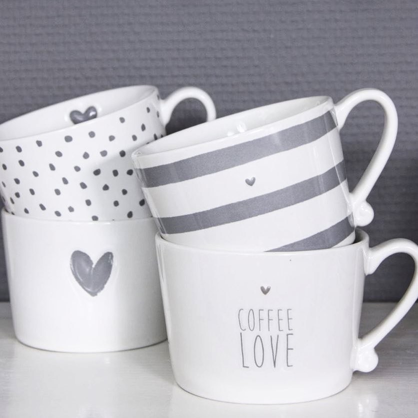 Bastion Collections Кружка White Нeart Grey RJ/MUG HEART GR