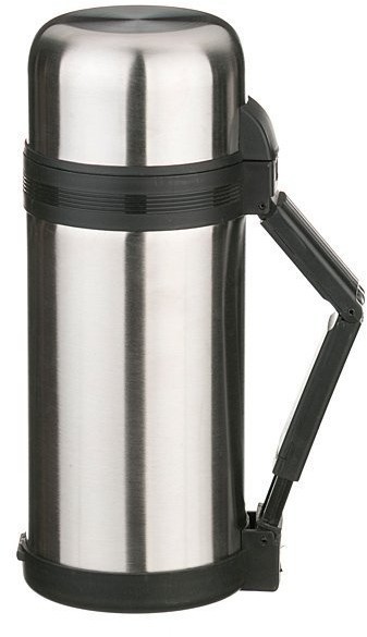 Термос agness с широким горлом 1200 мл крышка-чашка, пластик. чашка, двойная пробка, колба нжс (910-053)