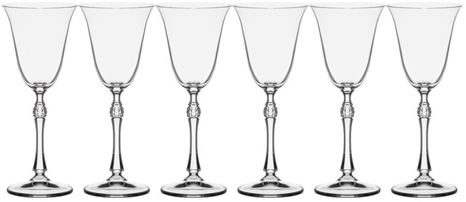 Набор бокалов для вина из 6 шт. "parus" 185 мл высота=21,5 см. Crystal Bohemia (669-327)