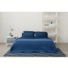 Простыня темно-синего цвета с контрастным кантом из коллекции essential, 240х270 см (73748)