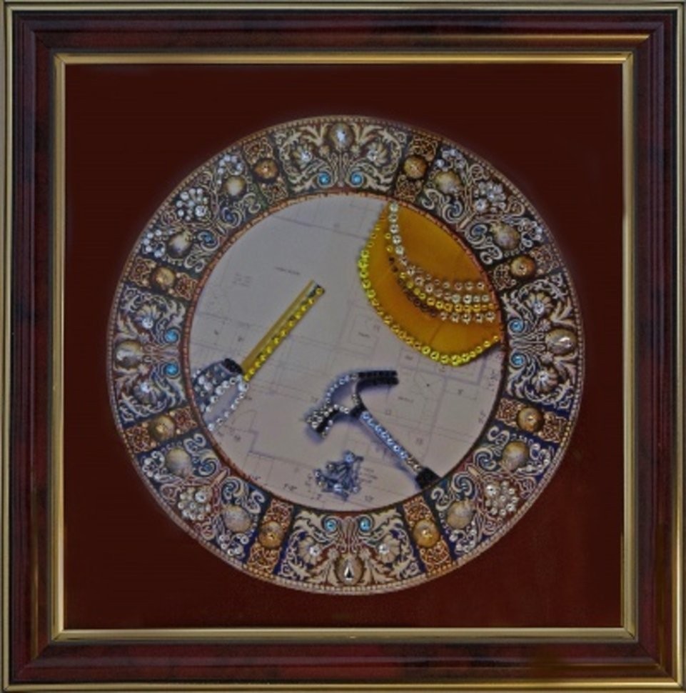 Картина Строители 4 с кристаллами Swarovski (1895)
