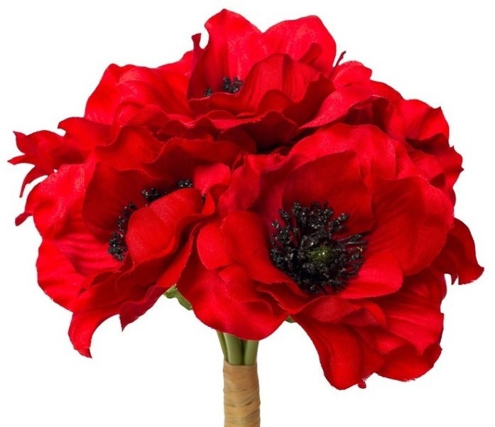 Букет красных маков 30см (D-9F27090SN-1545)