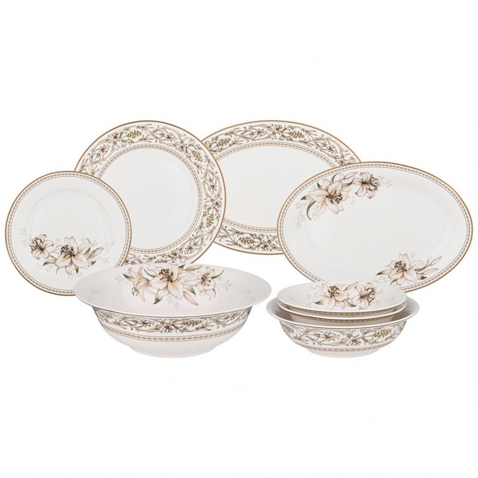 Сервиз столовый lefard "lilies" на 6 пер. 23 пр. (590-273)