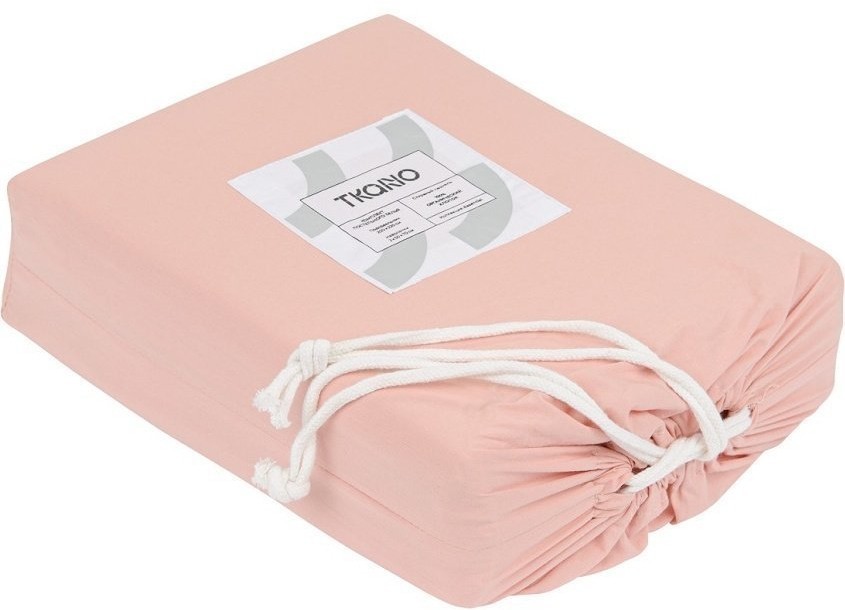 Комплект постельного белья полутораспальный цвета пыльной розы из органического стираного хлопка из коллекции essential (69376)