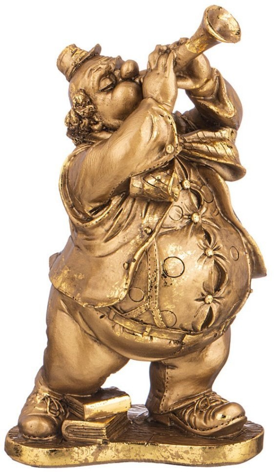 Фигурка декоративная "клоун играет на трубе" н-25см,l-15см,w-12 см цвет: бронза с позолотой Lefard (169-877)
