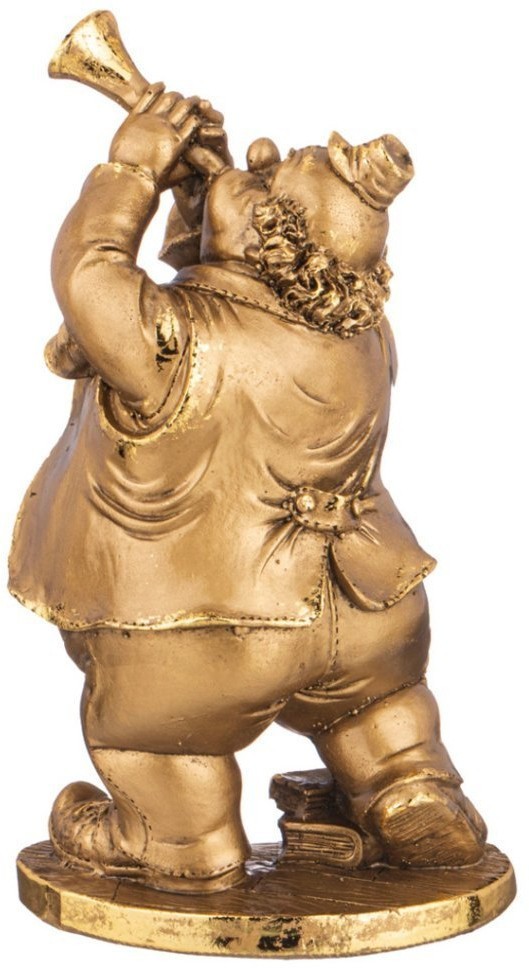 Фигурка декоративная "клоун играет на трубе" н-25см,l-15см,w-12 см цвет: бронза с позолотой Lefard (169-877)
