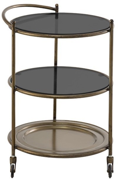 Стол 25192-72, 49, металл, стекло, brass antique, ROOMERS FURNITURE