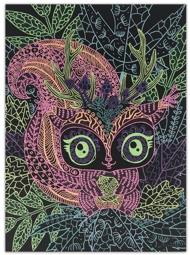 Серия Coralia: Раскраска для девочек (60 черных скетч страниц, 8 неоновых гелеевых ручек) (11111_NSDA)