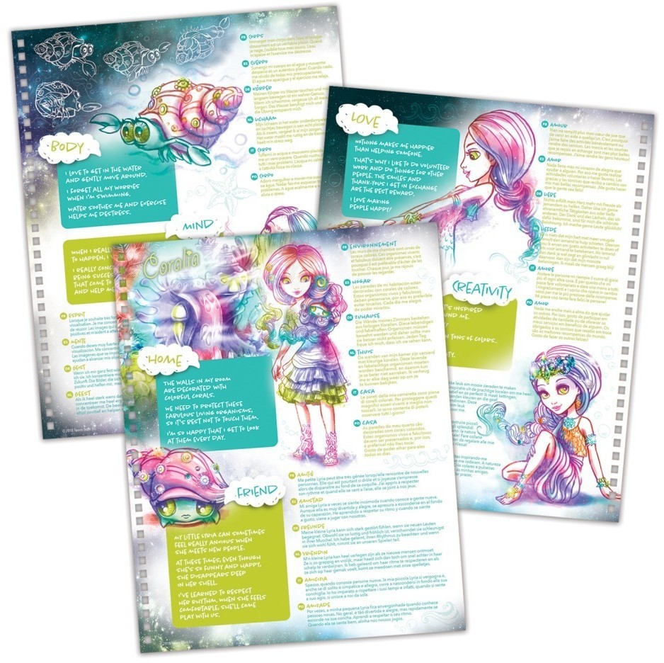 Серия Coralia: Раскраска для девочек (60 черных скетч страниц, 8 неоновых гелеевых ручек) (11111_NSDA)