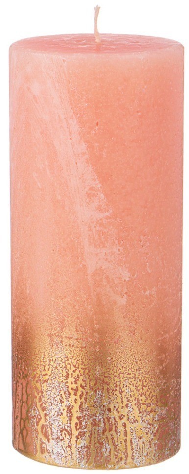 Свеча bronco столбик "rustic" лавандовая с золотом 12*6 см Bronco (315-344)