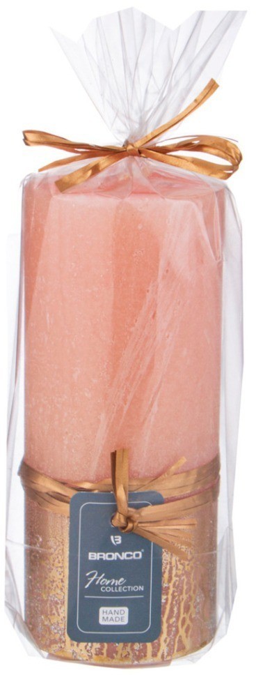 Свеча bronco столбик "rustic" лавандовая с золотом 12*6 см Bronco (315-344)