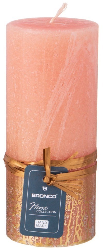 Свеча bronco столбик "rustic" лавандовая с золотом 12*6 см Bronco (315-344)