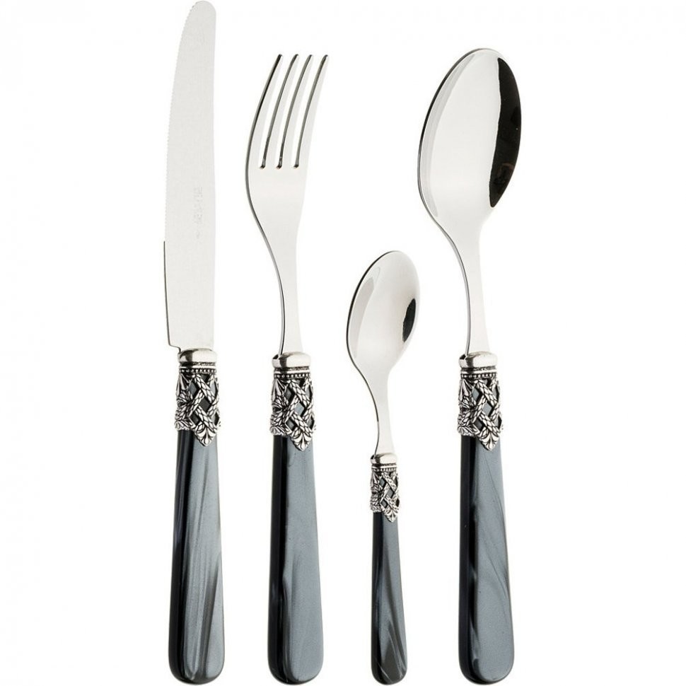 Набор столовых приборов "ginevra black"   на 6 персон 24 пр. Eme (638-014)