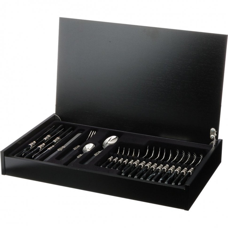 Набор столовых приборов "ginevra black"   на 6 персон 24 пр. Eme (638-014)