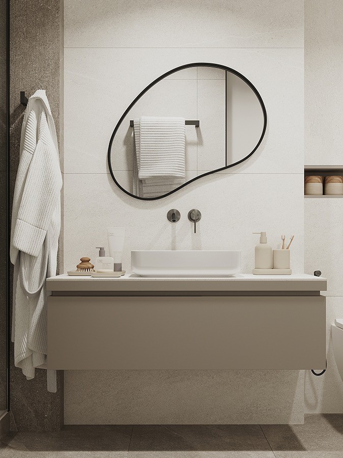 Подставка для ванных принадлежностей slim, светло-серая, большая (78878)