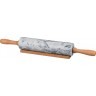 Скалка agness мраморная с деревянными ручками длина=46 см диаметр=6 см (925-108)