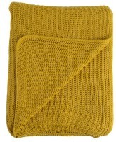 Плед вязаный горчичного цвета essential,  130х180 см (63266)