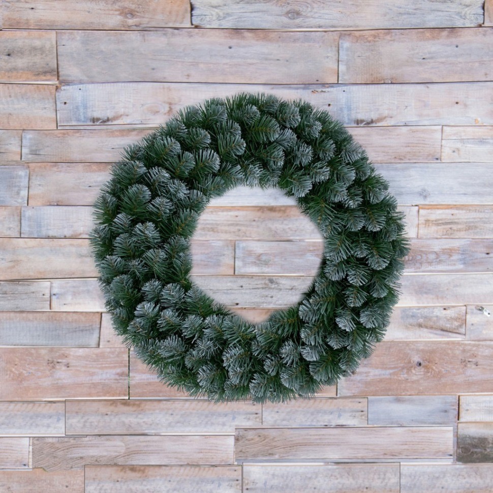 Венок хвойный колорадо d45 см заснеженный (73933)