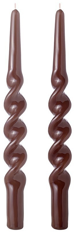 Набор из двух свечей коричневого цвета из коллекции essential, 35 см (79761)