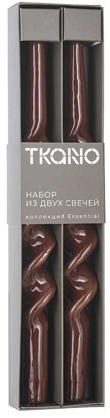 Набор из двух свечей коричневого цвета из коллекции essential, 35 см (79761)