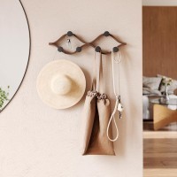 Вешалка настенная montage, 6 крючков, черный/орех (79728)