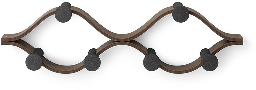 Вешалка настенная montage, 6 крючков, черный/орех (79728)