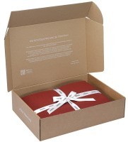 Простыня на резинке изо льна и хлопка цвета копченой паприки из коллекции essential, 180х200х30 см (77186)