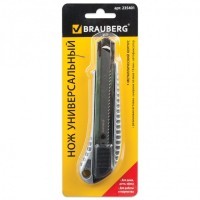 Нож канцелярский 18 мм Brauberg Metallic 235401 (3) (76422)