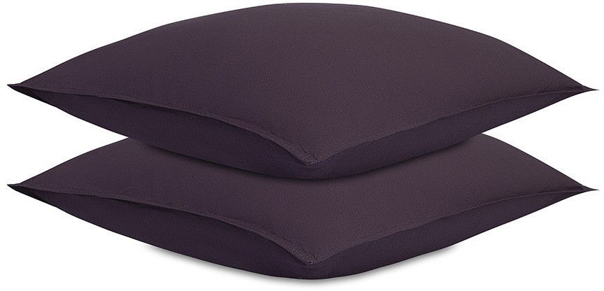 Набор наволочек из стираного перкаля сливового цвета из коллекции essential, 70х70 см (77746)