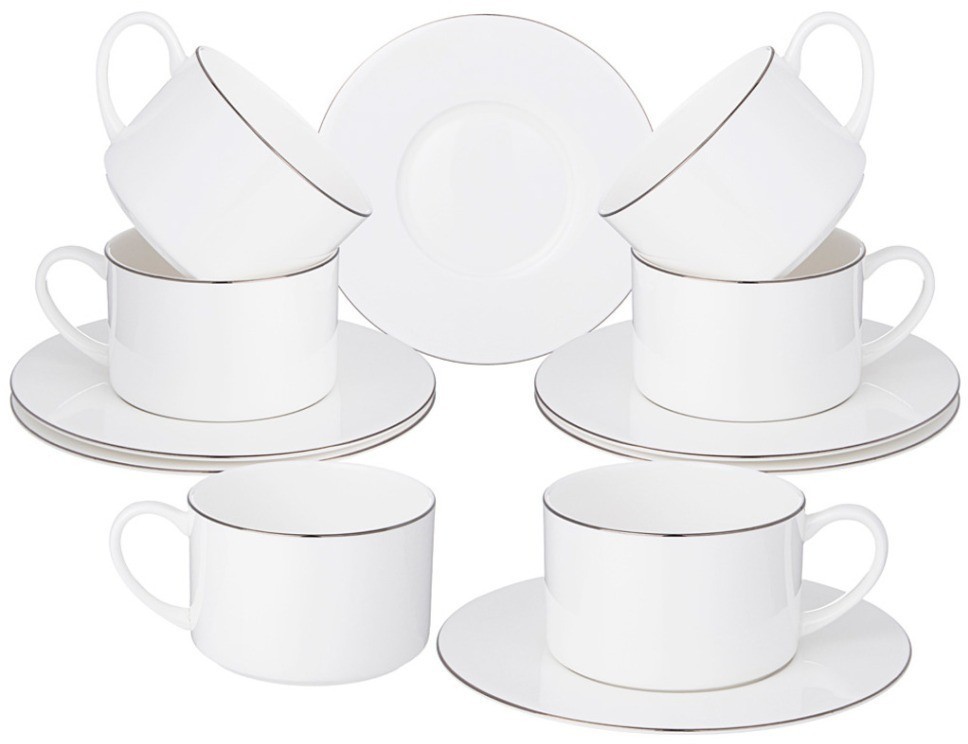 Чайный набор lefard "кристал'' платинум на 6 пер. 12 пр. 300 мл (414-067)