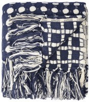 Покрывало из хлопка polka dots темно-синего цвета из коллекции essential, 230х250 см (76961)