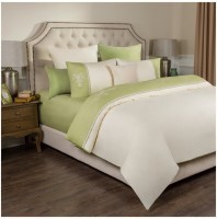 Кпб 2-х спальный &quot;сонет&quot; под 175*215 см, пр (цвет св зеленый) 220*250 см, нав 50*70-2 шт, 100% х/б SANTALINO (984-302)