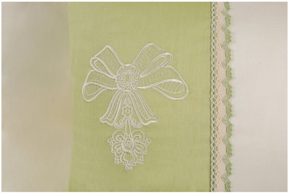 Кпб 2-х спальный "сонет" под 175*215 см, пр (цвет св зеленый) 220*250 см, нав 50*70-2 шт, 100% х/б SANTALINO (984-302)