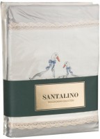 Кпб 2-х сп &quot;гуси&quot; серый-шамп, с кружевом, под175*215 см.-1шт, прост 250*220 см.-1шт, нав 50*70 см.- SANTALINO (984-801)