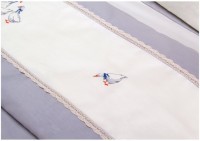 Кпб 2-х сп &quot;гуси&quot; серый-шамп, с кружевом, под175*215 см.-1шт, прост 250*220 см.-1шт, нав 50*70 см.- SANTALINO (984-801)