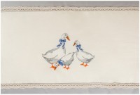 Кпб 2-х сп &quot;гуси&quot; серый-шамп, с кружевом, под175*215 см.-1шт, прост 250*220 см.-1шт, нав 50*70 см.- SANTALINO (984-801)